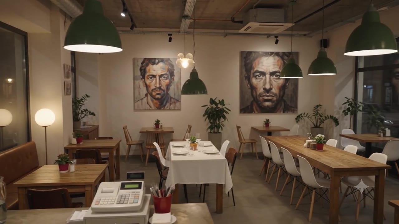 The dining room and artwork inside Fazenda