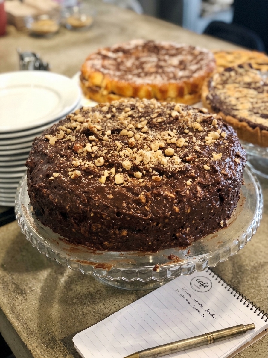 Homemade chocolate and fruit cakes on the Fazenda counter