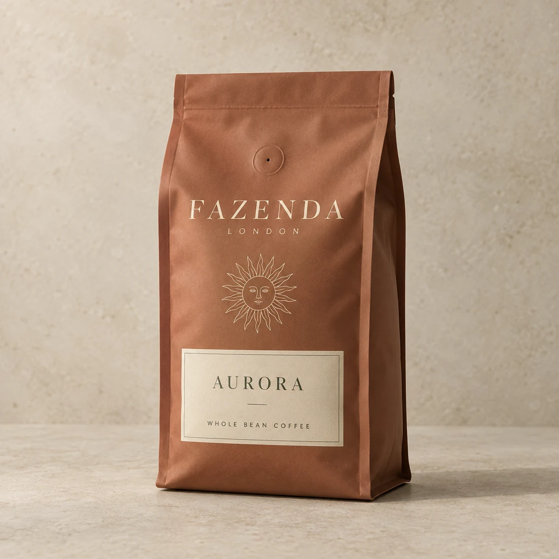 Fazenda Aurora whole-bean coffee package concept